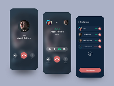 Voice Call screens for Messaging App