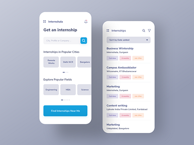 Internshala App Redesign Concept app design internshala internship job application job listing minimal redesign concept