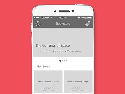 Bookstore concept mobile ux wireframes