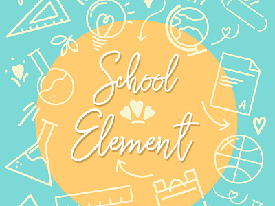 School Element Collection back background banner blackboard book child concept creative design education elementary illustration paper pencil school student study supplies text vector