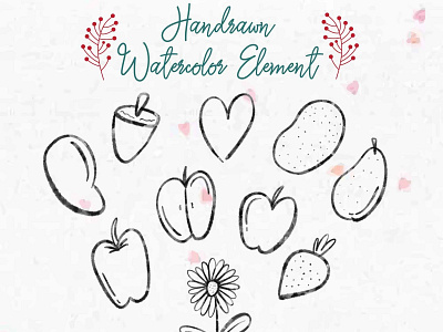 Kitchen Watercolor Element