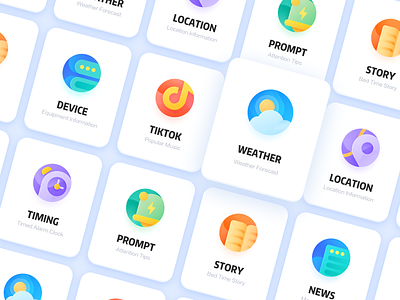 ICONS device icons location news prompt story timing ui weather