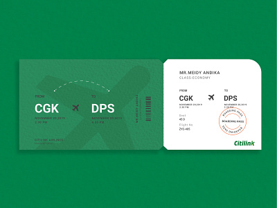 Citilink Airlines Ticket Redesign app brand identity branding design design app flat graphicdesign logo ticketdesign typography uidesign ux web