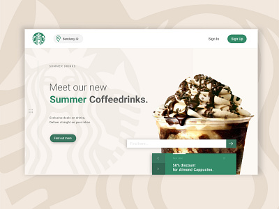 Starbuck Homepage Redesign brand identity branding design design app homepage homepage design logo starbucks typography ui uidesign website