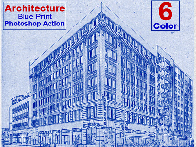 Architecture Blueprint Photoshop Action