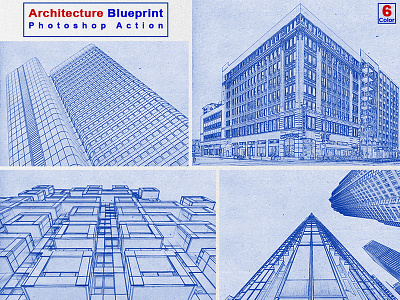 Architecture Blueprint Photoshop Action v-2