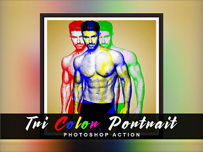 Tri Color  Portrait Photoshop Action