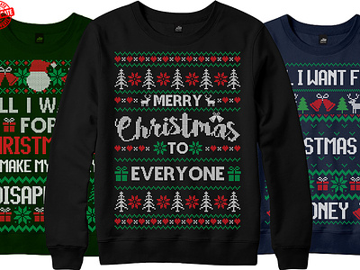 Ugly Christmas Sweater Design merry chritmas t shirt ugly christmas sweater ugly sweater x mas design xerodesignz
