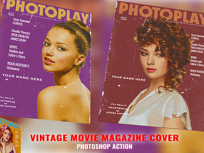 Vintage Movie Magazine Photoshop Action action actions bookcover cd cover effects megazine movie movie megazine movie poster old photo photoshop poster professional vintage vintsge movie