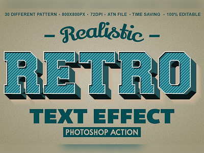 Retro Text Effect Photoshop Action 1 click 3d 3d text atn grunge label logo old old text pattern photoshop photoshop action retro retro text effect style text type vintage vintage text effects vintage typography