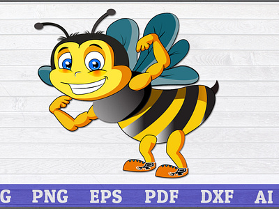 Download Strong Bee Cartoon Vector Illustration Bee Svg Bee By Nurul Amin Sumon On Dribbble