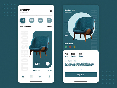 Furniture shopping app 3d app branding colour design fashion furniture furniture app furniture store household icon illustration interface italy shopping typography ui ux vector web