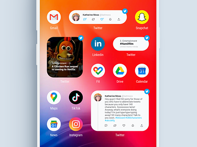 Fake Project Real Process - Twitter Widgets android android app android app design ui uidesign ux uxdesign uxui visual design visualdesign widgets