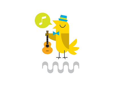 Singing Canary graphic design illustration