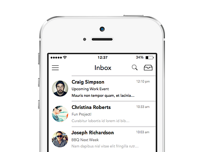 Pidgeon Mail app ios7 mail mobile wip