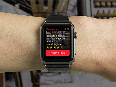 Restaurant App Watch Conept apple watch applewatch food ios mobile restaurant watch