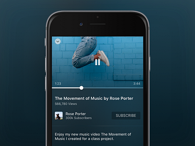 Video Player app ios iphone mobile player ui ux video
