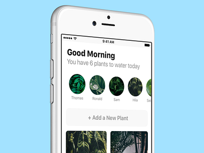 Plant App Version 0.2 app garden ios ios 10 iphone mobile plant reminder wip