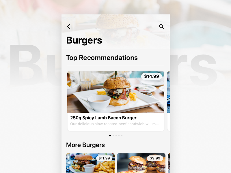Burger App v2.0 by Judah Guttmann on Dribbble