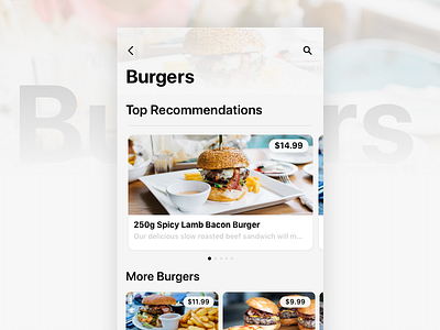 Burger App v2.0 app burger delivery food ios ios 11 menu order ui ux