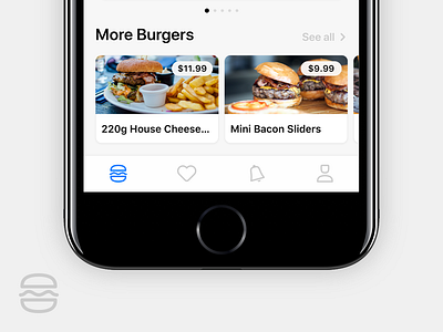 Tab Bar Icons for Burger App 2.0 app concept delivery food icons ios iphone mobile navigation tab bar ui wip