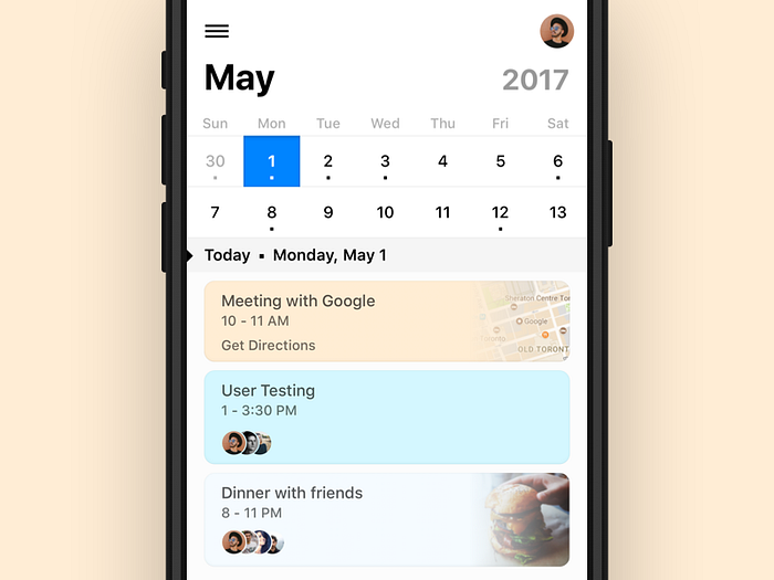 Calendar - WIP by Judah Guttmann on Dribbble