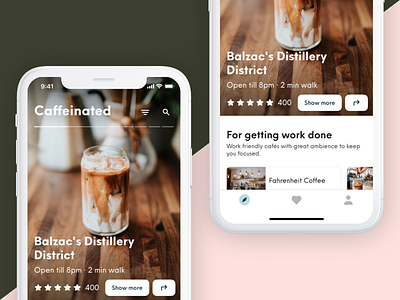 Caffeinated - No.3 app coffee food ios iphone mobile restaurant ui ux