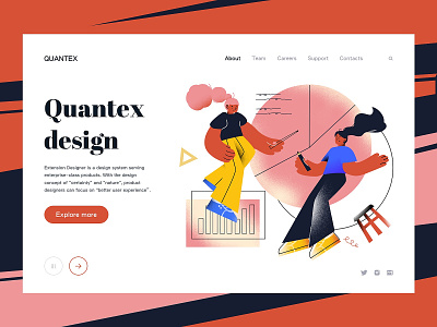 Quantex Design Landing page affinitydesigner branding design falt illustration landingpage landscape sketch timberlake ui vector web