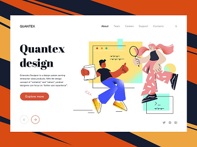 Quantex Design Landing page affinitydesigner branding design illustration landingpage sketch timberlake ui vector web