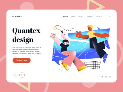 Quantex Design Landing page affinitydesigner branding design illustration landingpage sketch timberlake vector web