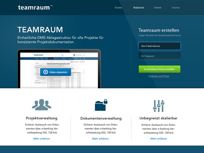 Teamraum Website webdesign