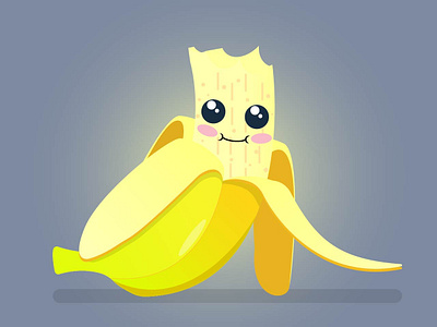 Banana character art illustration vector