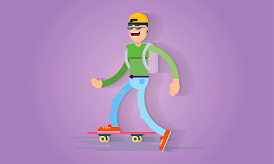 Cool boy character art character concept illustration vector