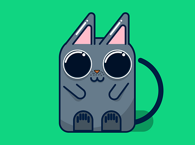 Happy cat animal character art design illustration vector