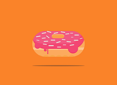 Sweet donut design flat food illustration vector