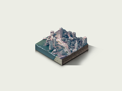 Isometric map illustration isometric map