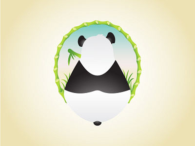 Panda animal bamboo cute illustration nature panda swing