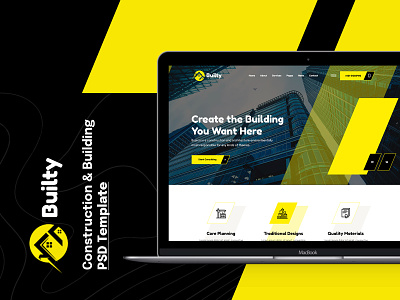 Builty | Construction & Building PSD Template graphic design industry