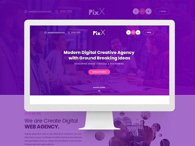 PixX — Multipurpose Portfolio & Agency PSD Template business clean company creative design marketing multipurpose photography portfolio studio