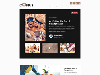 Conut - Personal Blog PSD Template blog blogging clean creative customize design lifestyle minimal modern personal photography psd responsive support