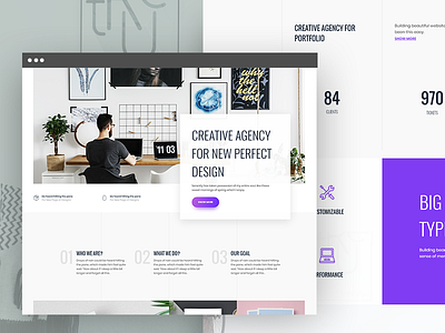 Creative Studio business clean creative agency minimal portfolio purple studio template theme wordpress