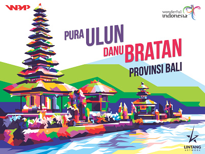Pura Ulun Danu Bratan, Bali animation art artist bali branding coreldraw culture design illustration illustrator indonesia indonesian logo poster travel traveling vacation vector website wpap