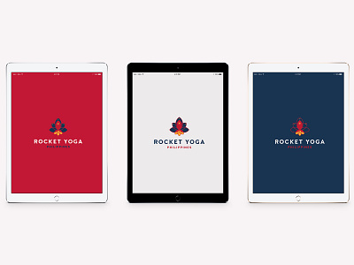 Rocket Yoga PH Logo on an iPad branding design flat icon illustrator logo vector yoga