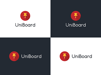 Uniboard design flat logo network social student thumbtack