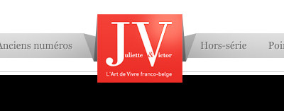 Juliette&Victor 3d fonts gradient gray header logo navigation perspective red shadow typography