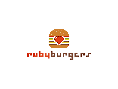 Rubyburgers belgium brussels burger code coding eating event fast food food hamburger logo love pixel rails ruby