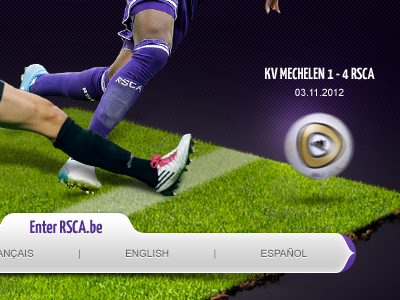 Rsca Splashpage ball football ground introduction navigation purple royal sporting club anderlecht rsca soccer welcome page