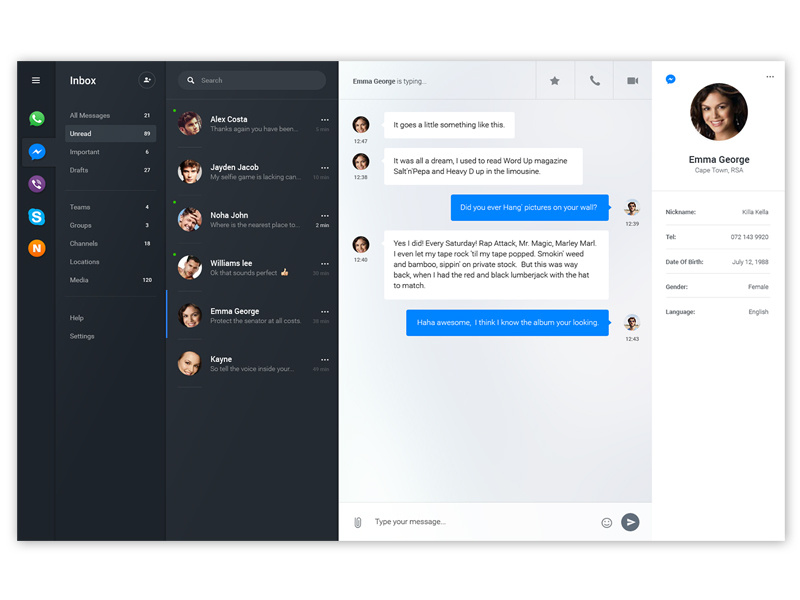 inbox by karthikeyan on Dribbble