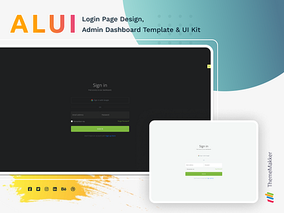 ALUI - Login page design admin dashboard admin panel admin template design dribbble login loginpage signin thememakker