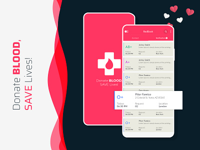 Redbook Blood App android android app design android app development app appdesign appdevelopment blood donate dribbble graphic ios ios app design ios development mobile mobileappdesign service app thememakker